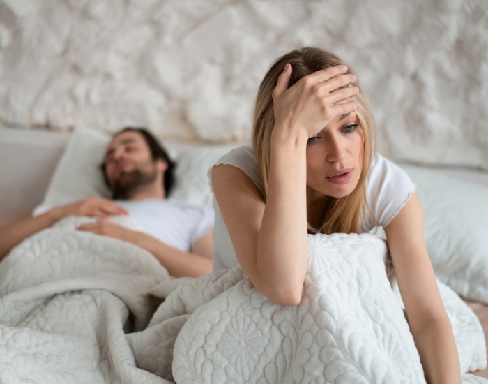 Woman experiencing low libido due to hormonal imbalance